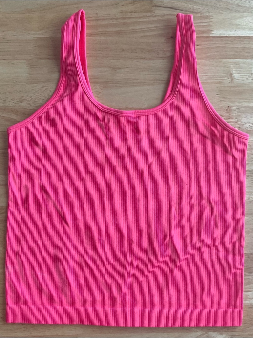 a new day- Women's cropped Pink Ribbed Tank Top